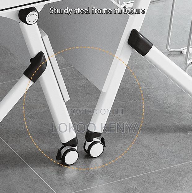 Office Desk; Folding Rectangular Training-Writing Desk-With Wheels - thumbnail 6