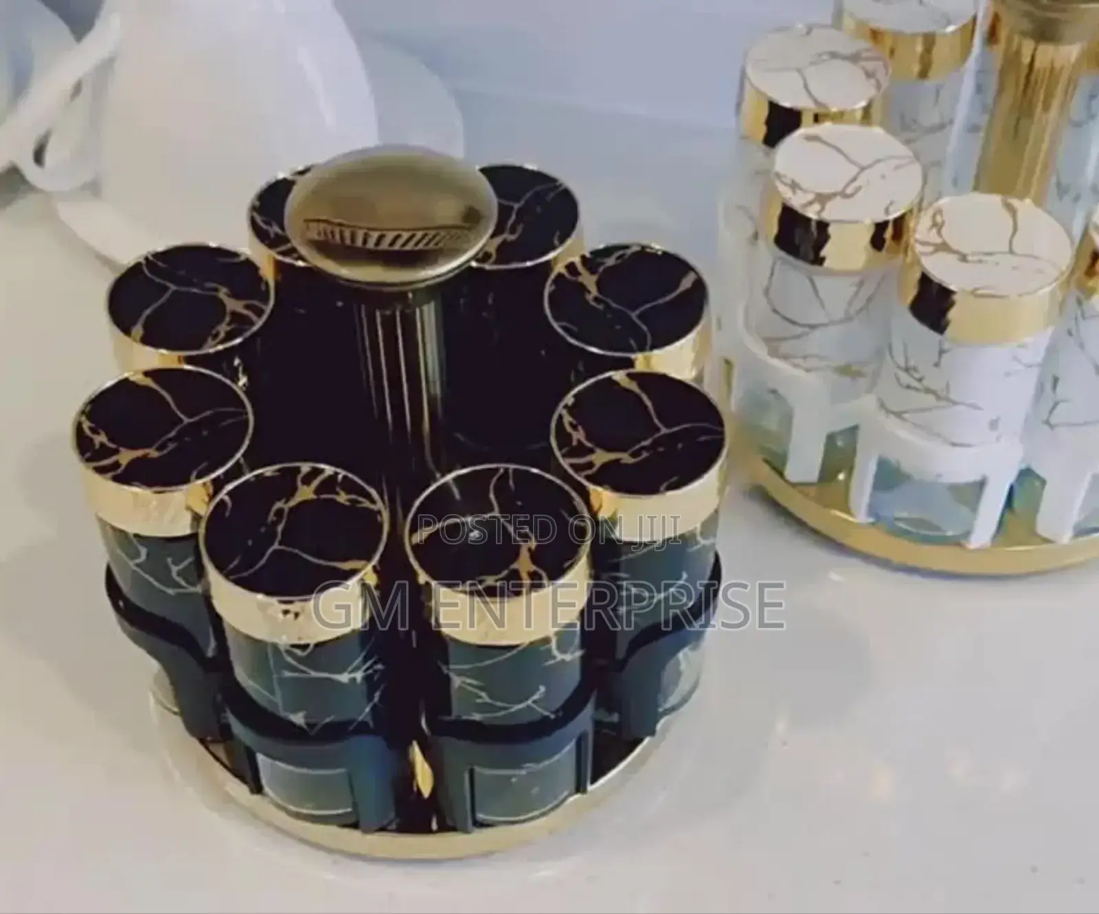 Marble Rotating Spice Jars Available