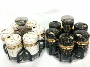 *7pcs Marble Rotating Spice Jars