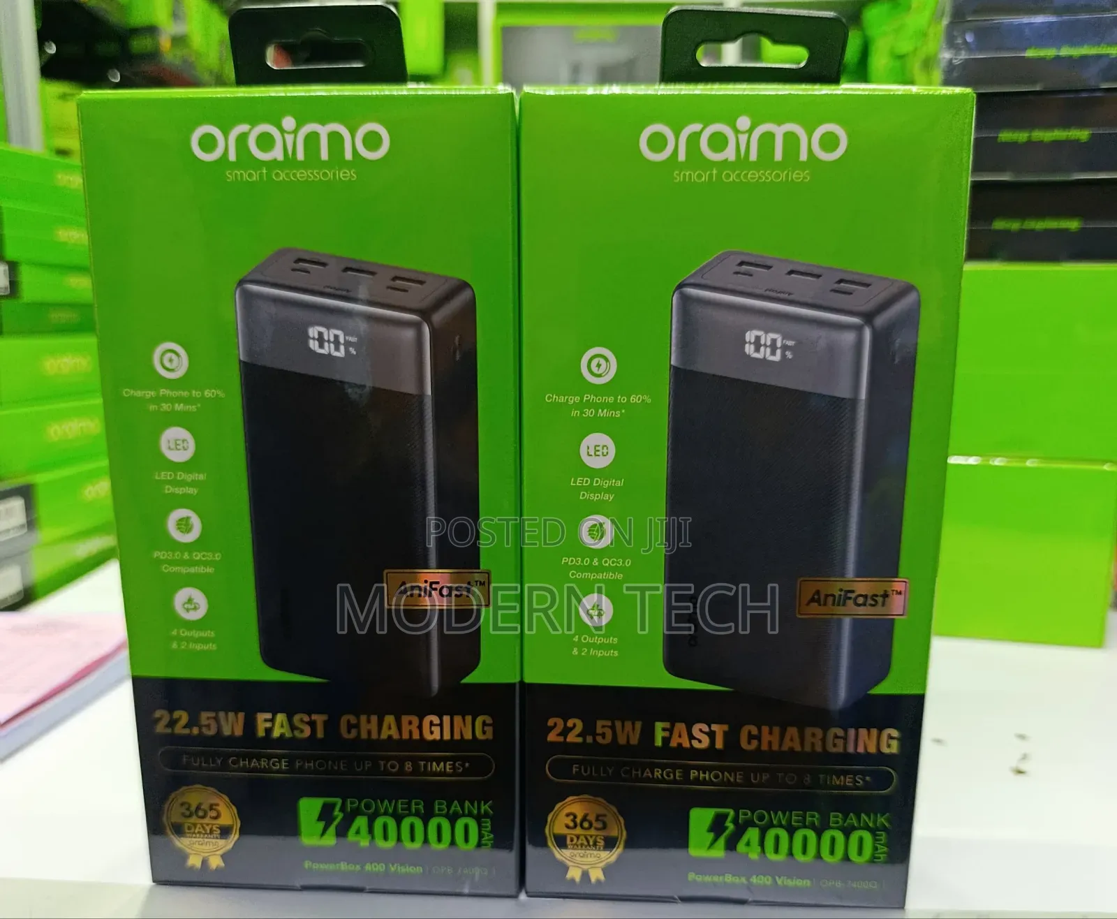 Oraimo Powerbox 400 22.5w Ultra-High Capacity 40000mah Power Bank