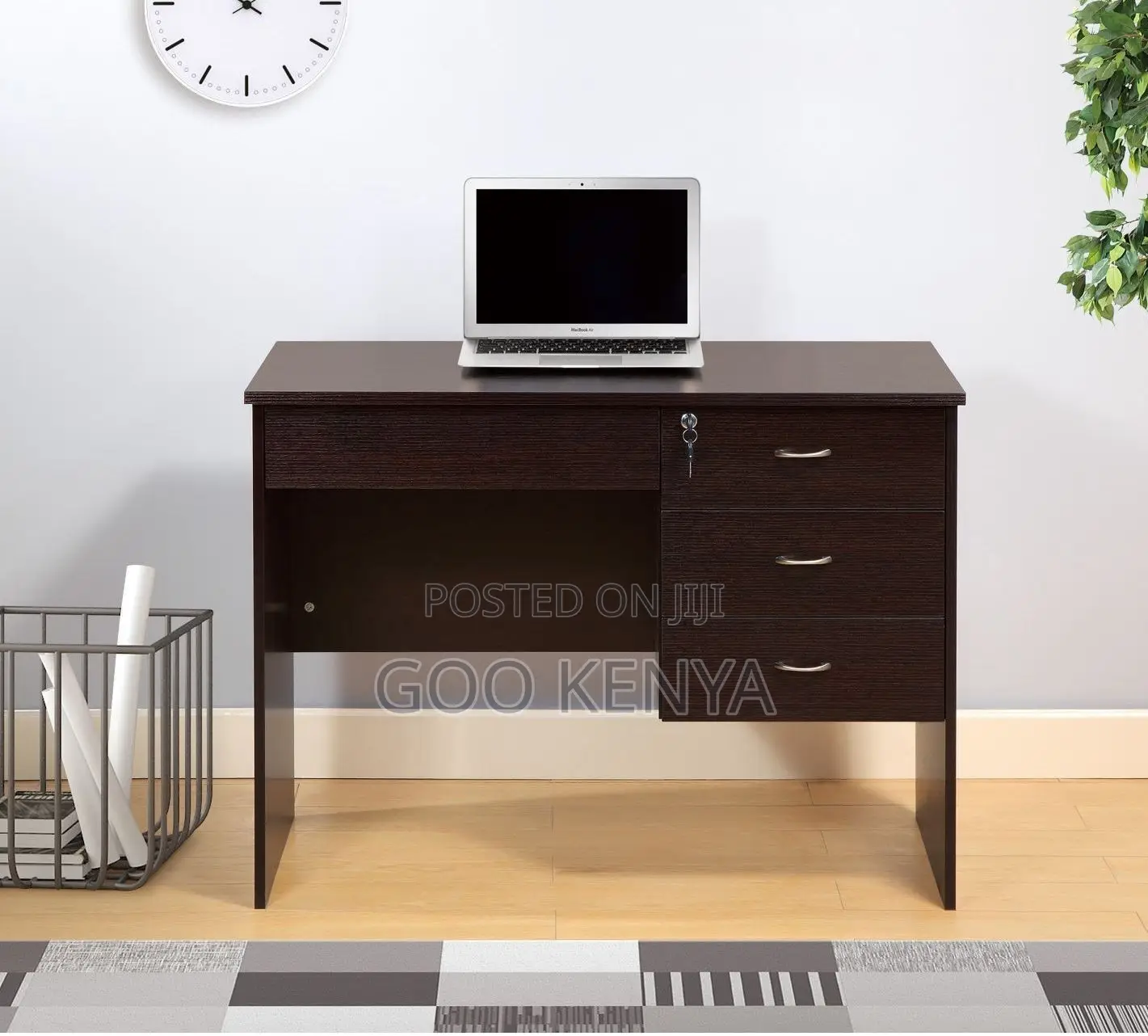 Office Desk; 1.2m Modern Wood MDF Grain Office Desk for Computer
