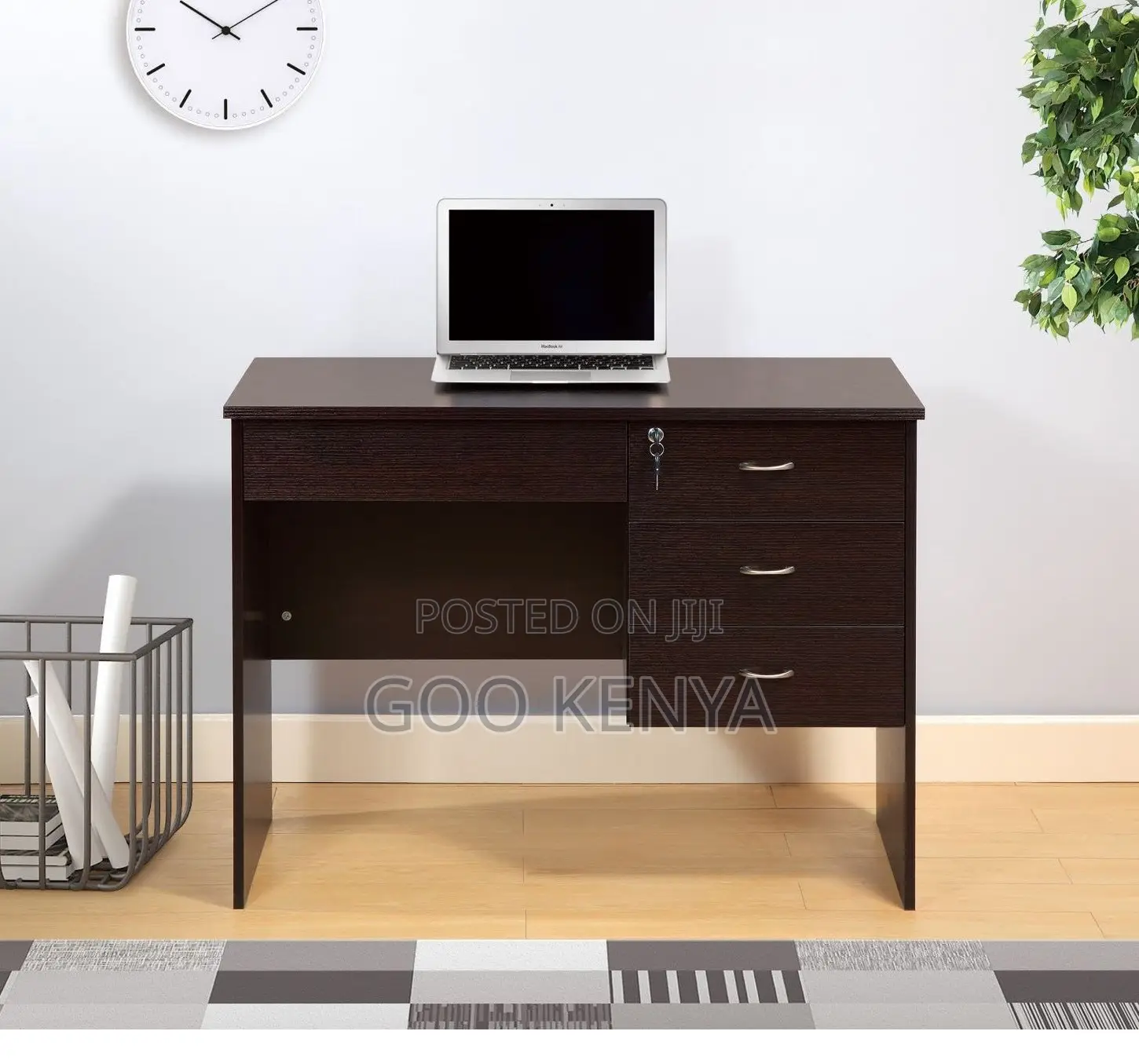 Office Desk; 1.2m Modern Wood MDF Grain Office Desk for Computer
