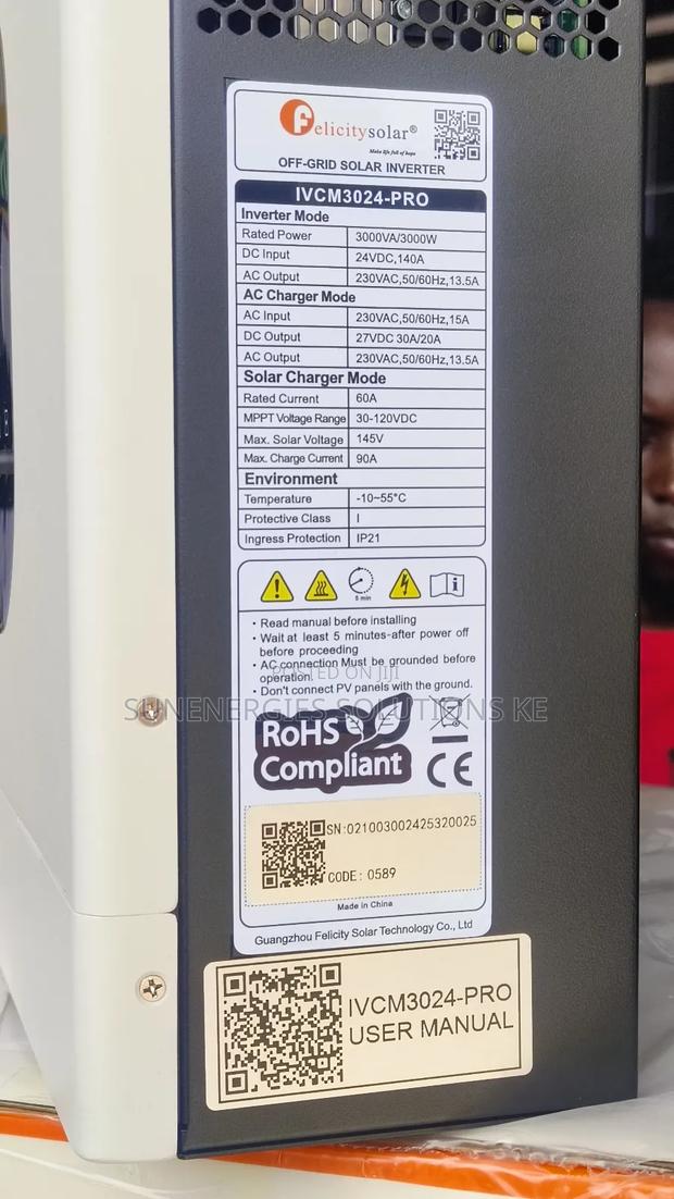3000w 24v Felecity Hybrid Inverter - thumbnail 2