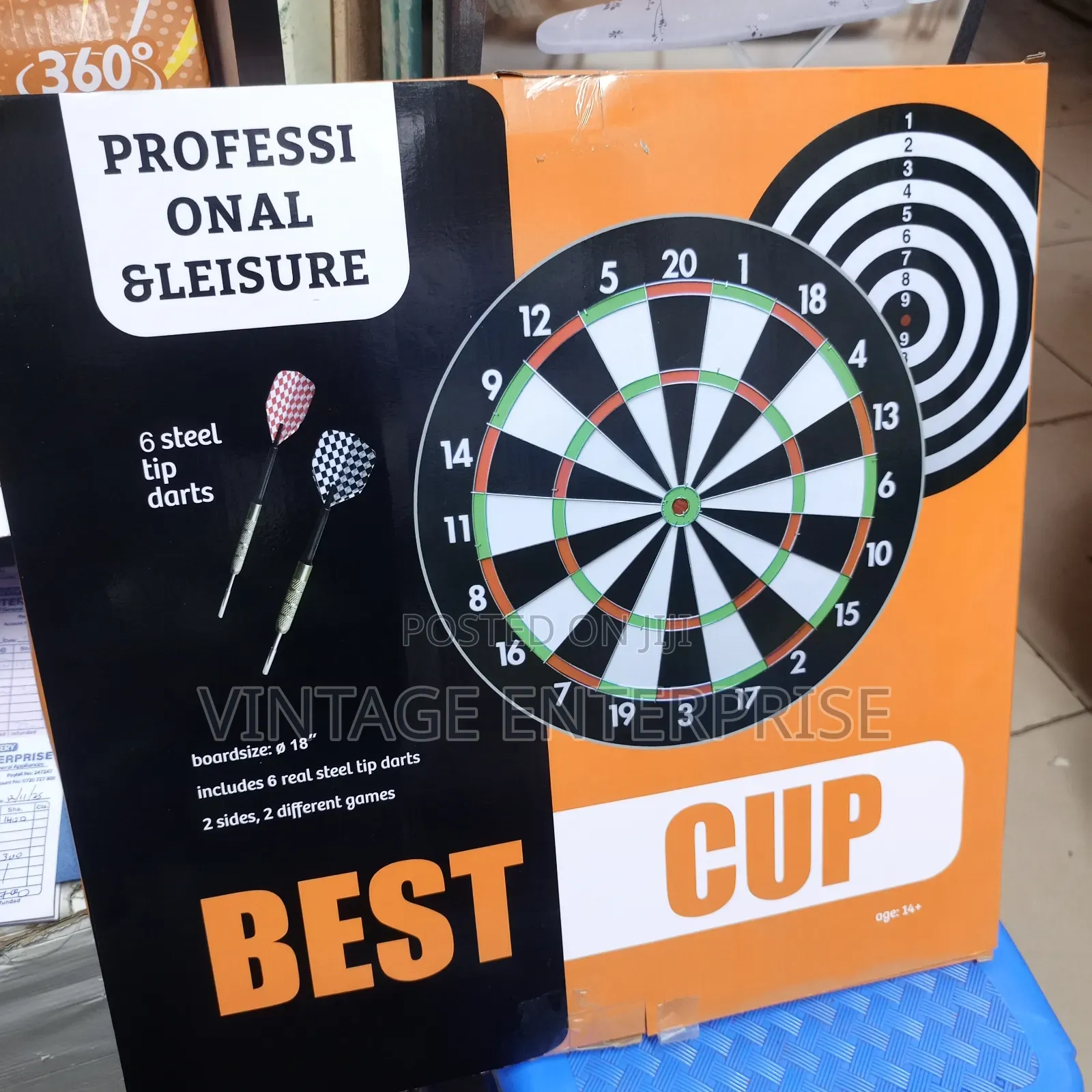 Double Sided Dart Board 6 Steel Tip Dart