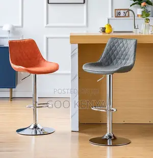 Home Kitchen Stool; Durable Modern Bar Chair With Backrest and Leather