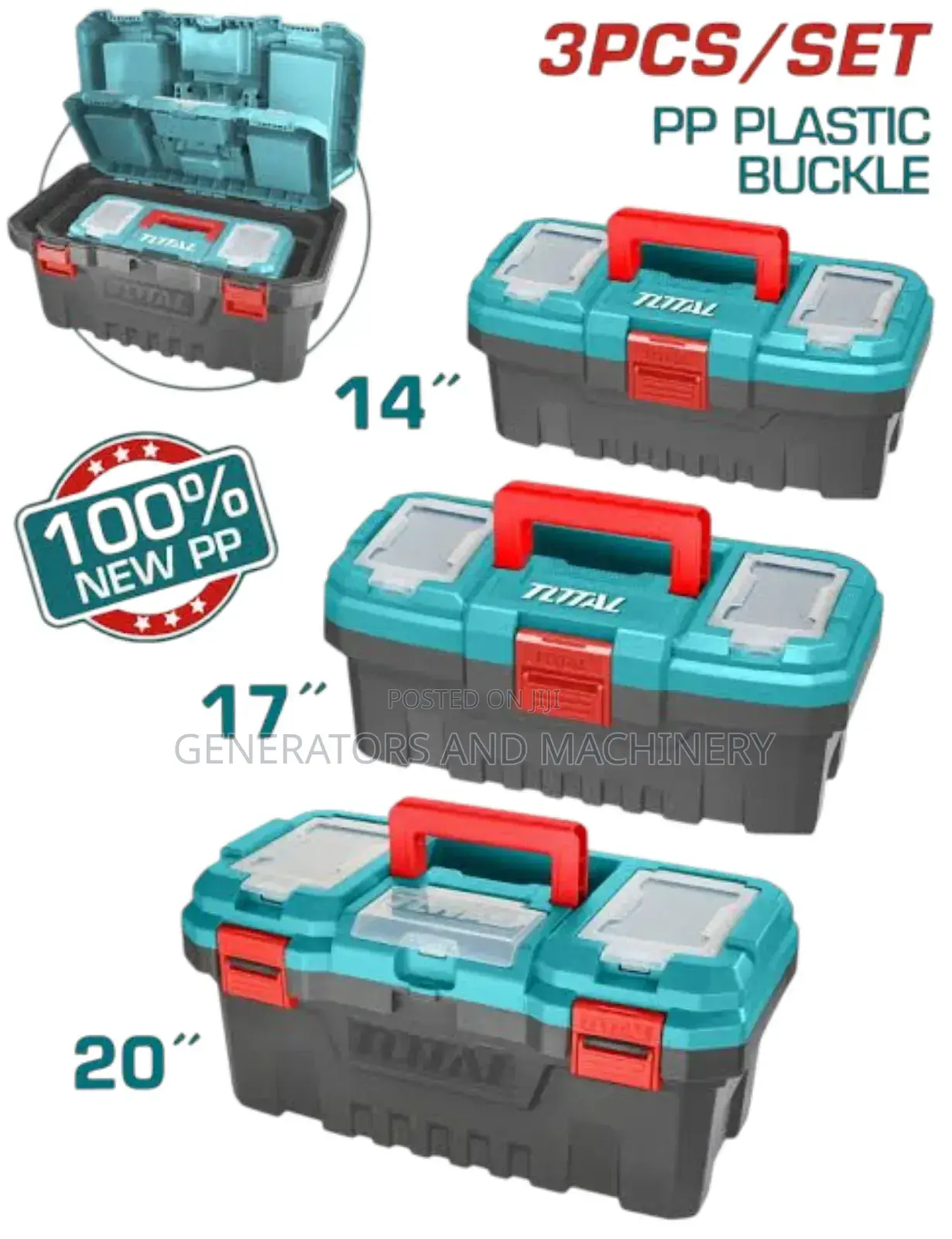 3pcs Plastic Tool Box Set