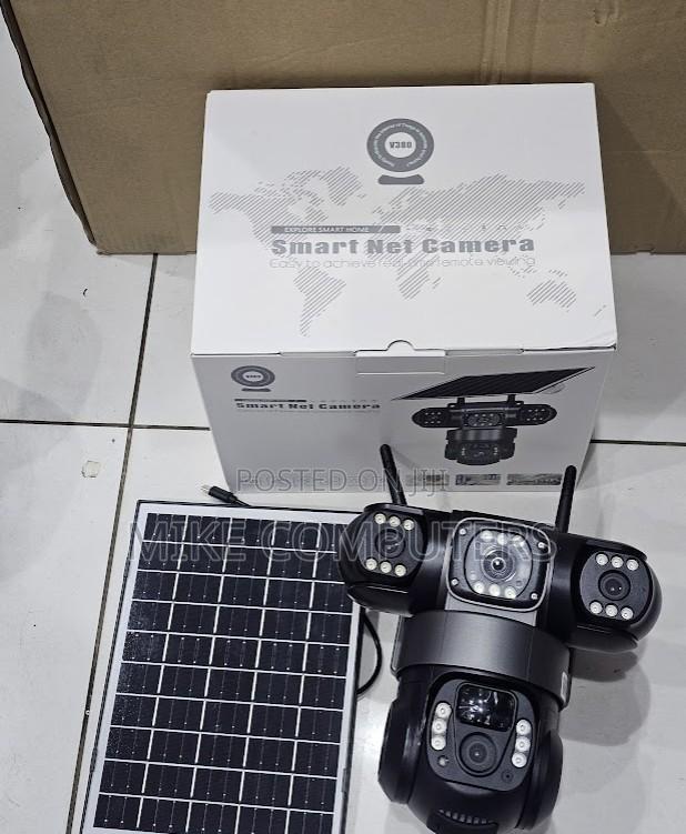 V380 Triple Lens Solar Camera With 4g Outdoor Wireless CCTV Camera