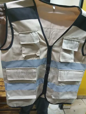 Beige and Black Piping Cotton Vest