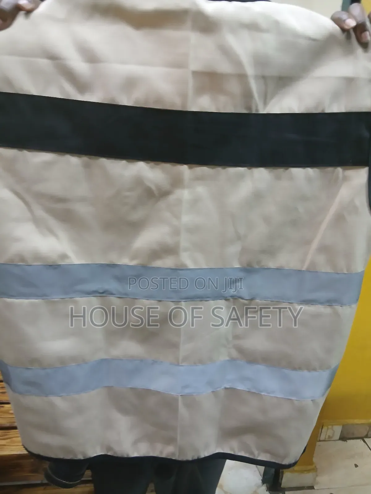 Beige and Black Piping Cotton Vest