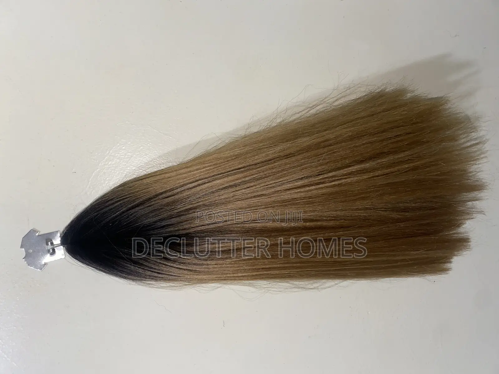 Semi Human Ombre Bob Short Straight Hair, Black Brown.
