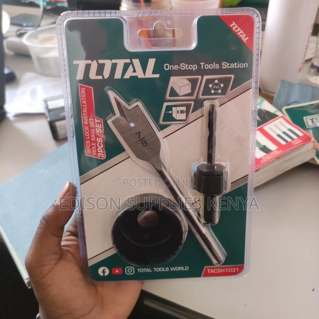 Total Lock Installation Kit Crown, Holder Drill Deadbolt Hole Saw Set - thumbnail 4
