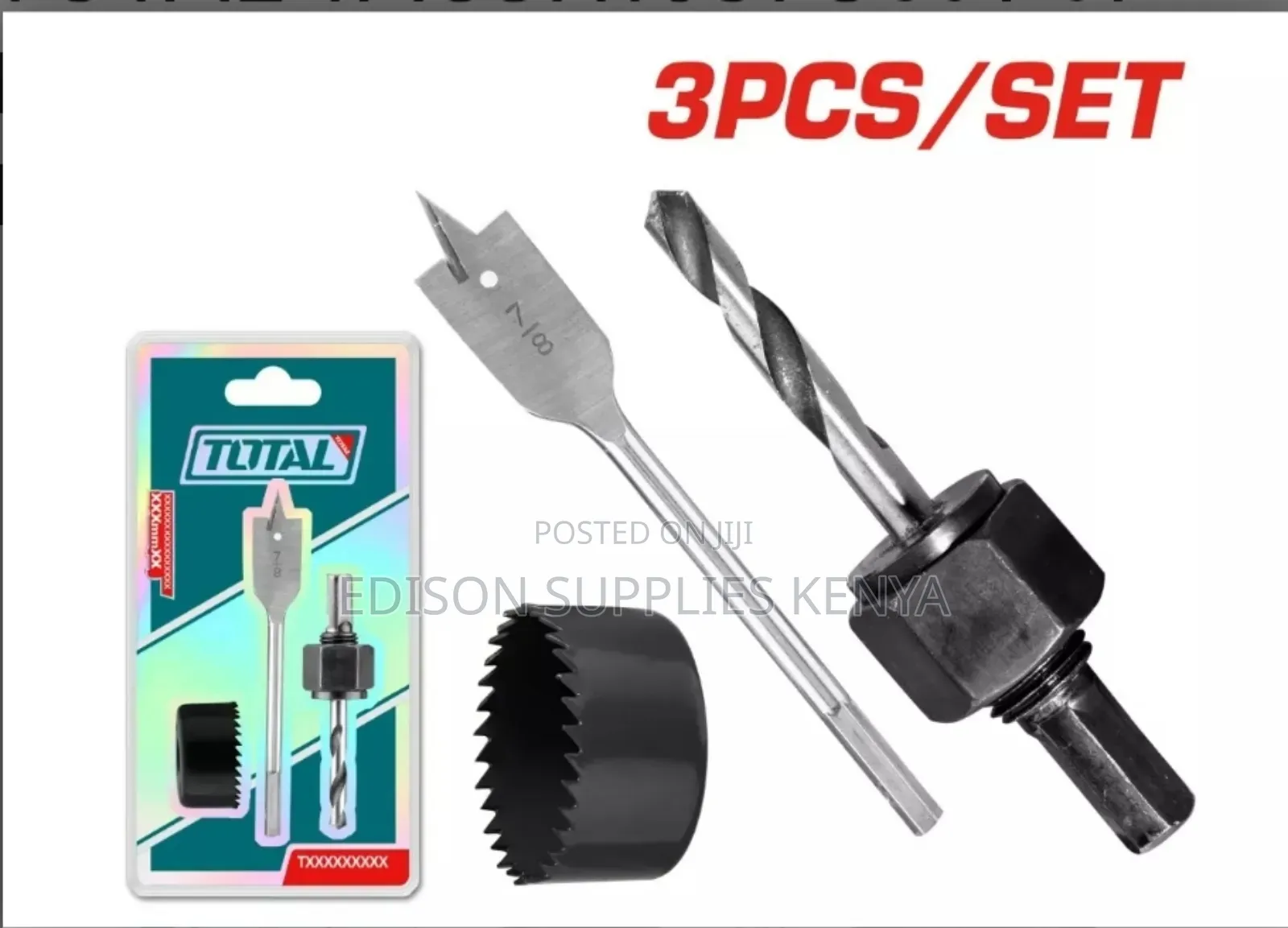 Total Lock Installation Kit Crown, Holder Drill Deadbolt Hole Saw Set
