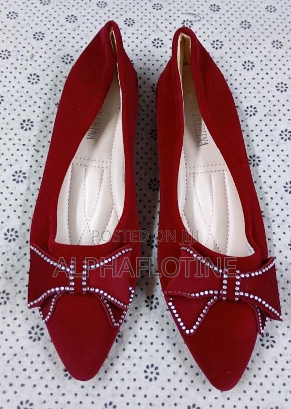 Red Satin Wedding Flat Shoes With a Stylish Pointed Toe