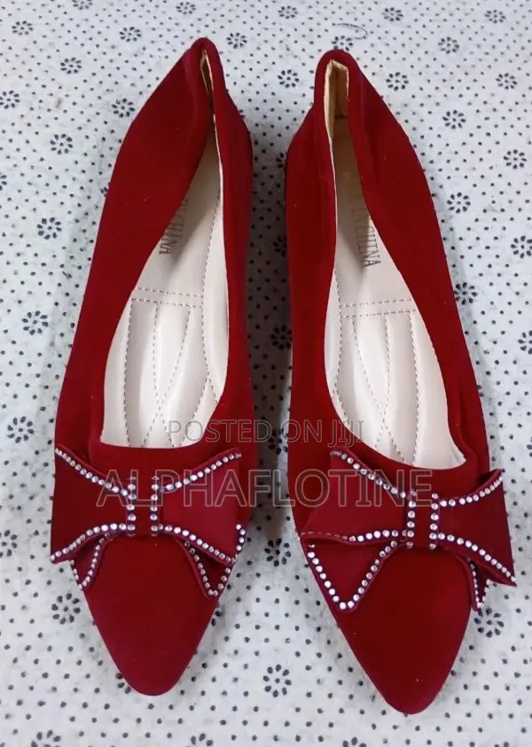 Cute Bow-Knot Ballet Flatsred Satin Wedding Flat Shoes