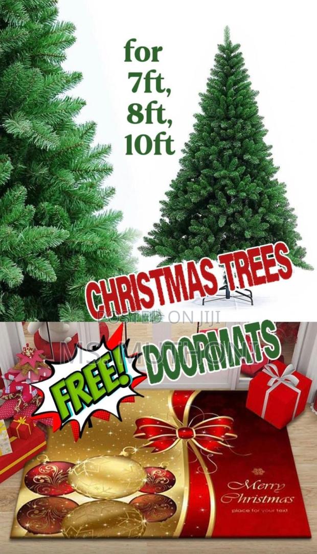 Full Shape Green Cypress Artificial Christmas Trees - main view