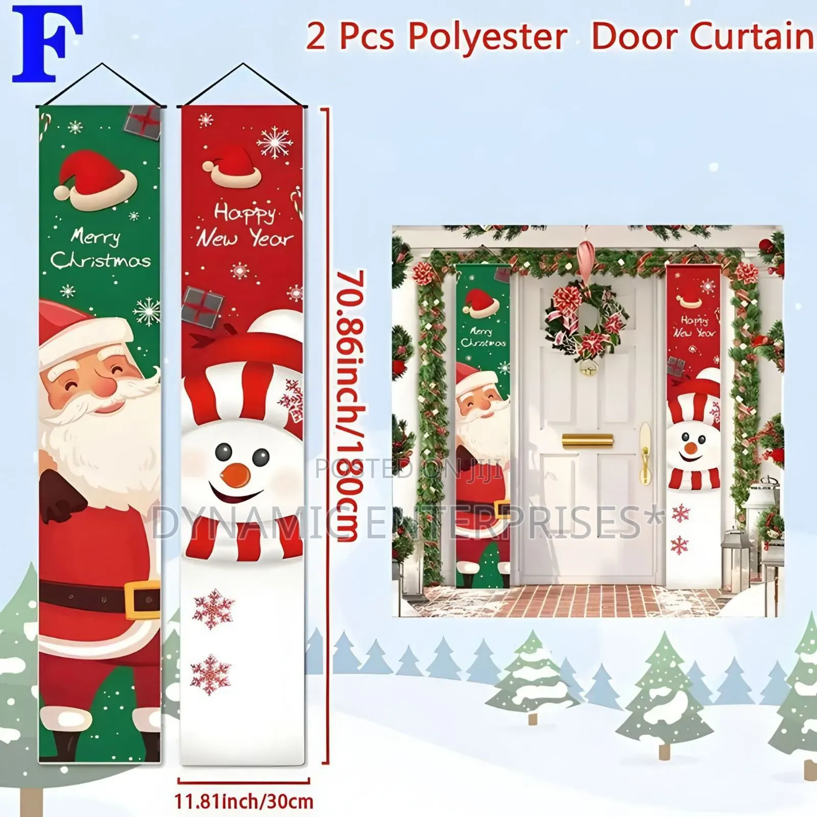 Christmas Door Banner 2pc Set 180*30cms