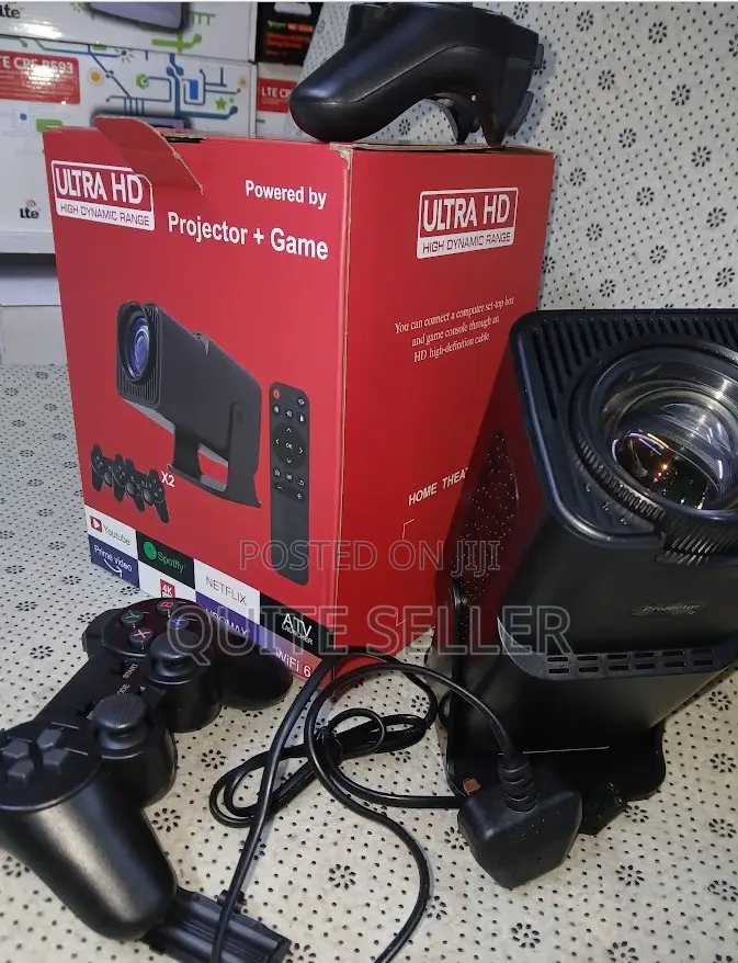 Hy320 Ultra Hd Portable Projector 1080p, 180° Rotation 2 in 1