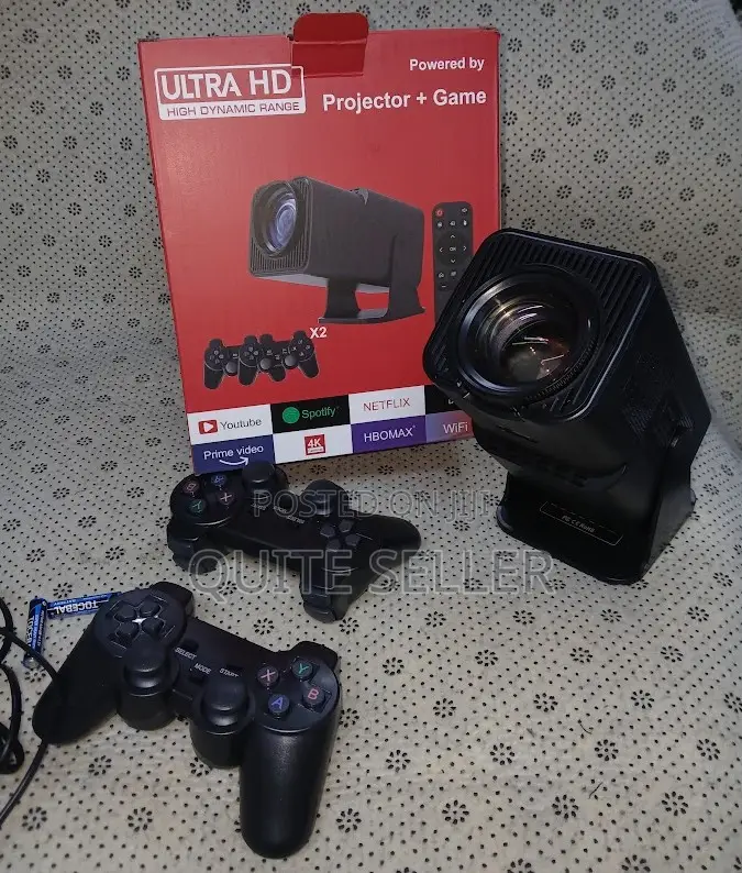 Hy320 Projector, 2 Controllers, Wifi 6,Bt 5.0, 1080p, 180° Rotation
