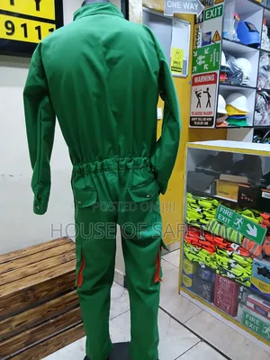 Kenya Green Cargo-Style Pockets Coveralls