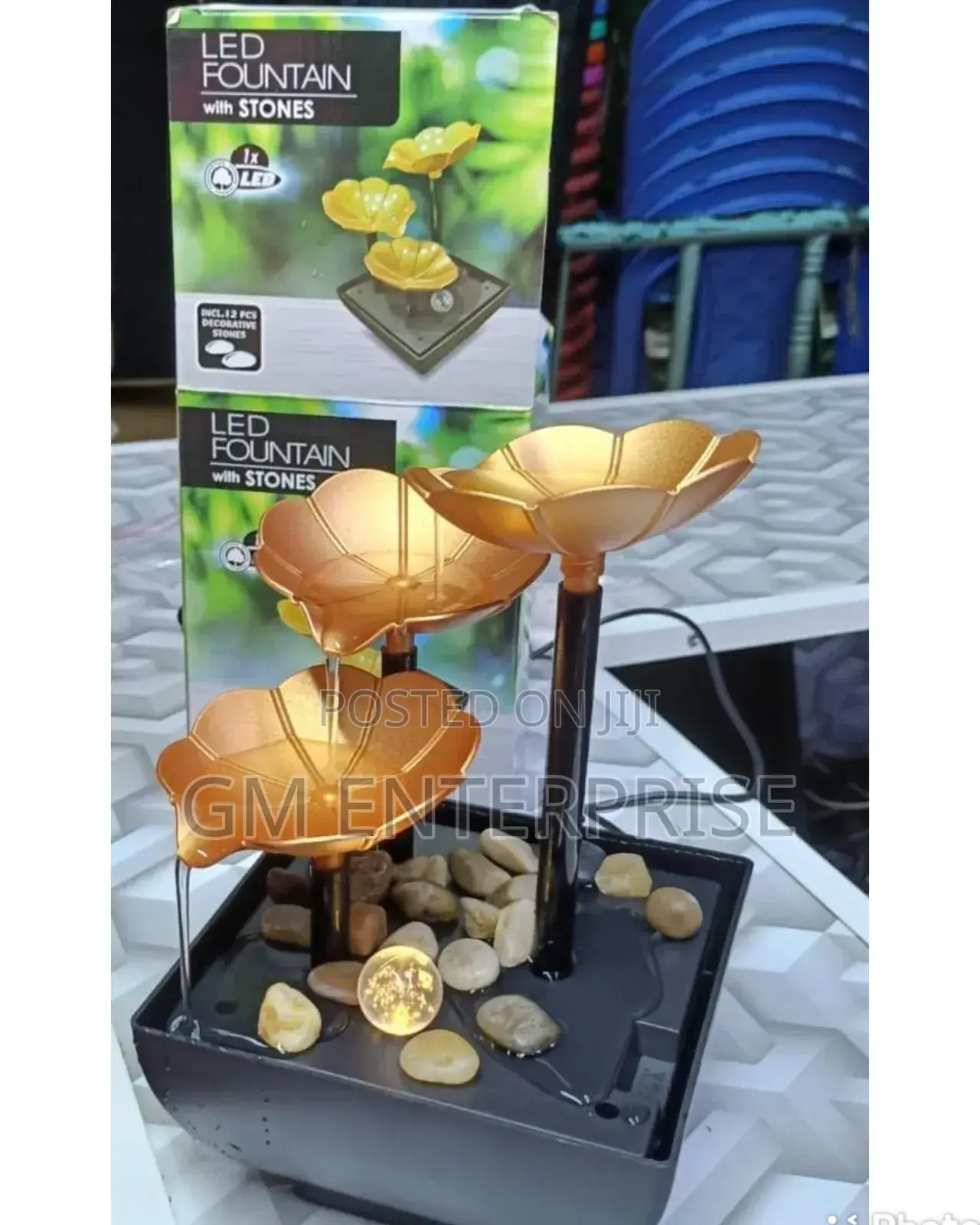 *Led Fountain With Stones,