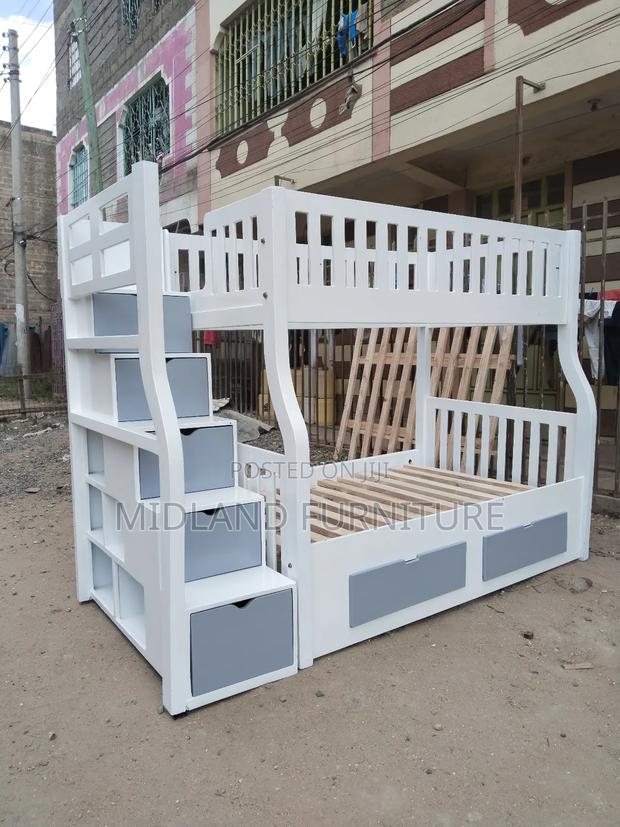 Double Decker Bunk Bed With Storage Shelves. - thumbnail 2