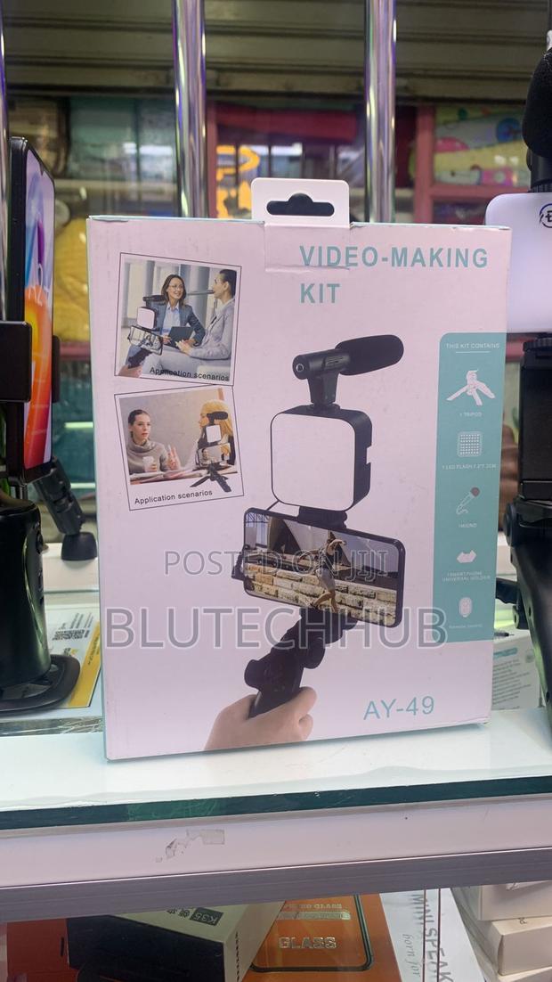 Ay-49 Video-Making Kit With Tripod, Mic Led Flash
