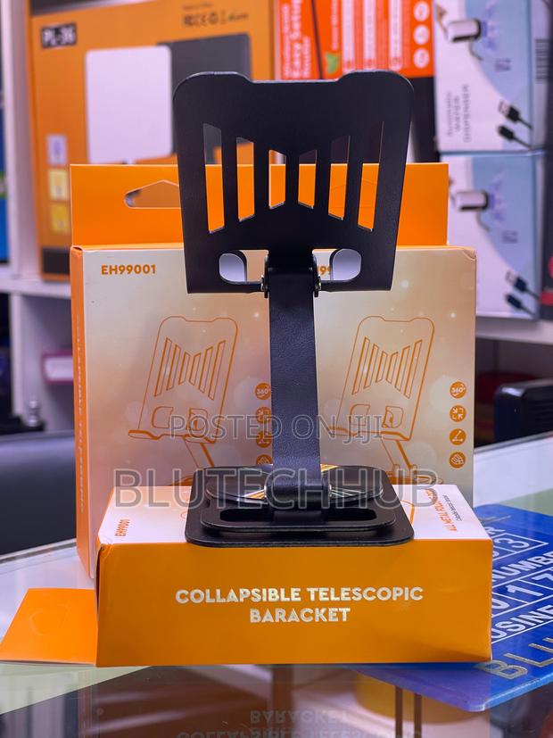 All-Metal Folding Desk Phone Holder – Adjustable Portable - thumbnail 2