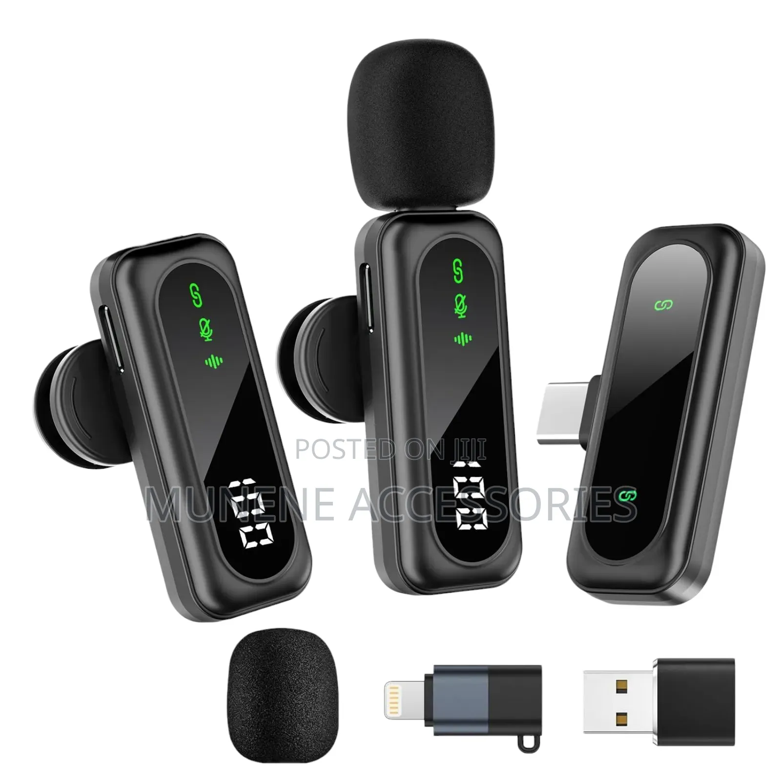 T20 Wireless Dual Lavalier Type C Microphone Noise Reduction, Battery