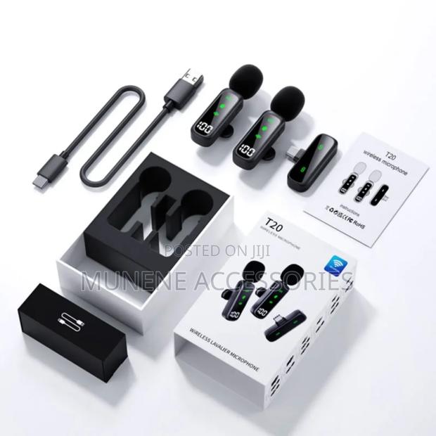 T20 Wireless Dual Lavalier Type C Microphone Noise Reduction, Battery - thumbnail 5
