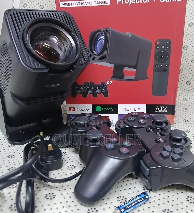 X10 Plus Game Projector, Home Video Game Console With 2 Controllers
