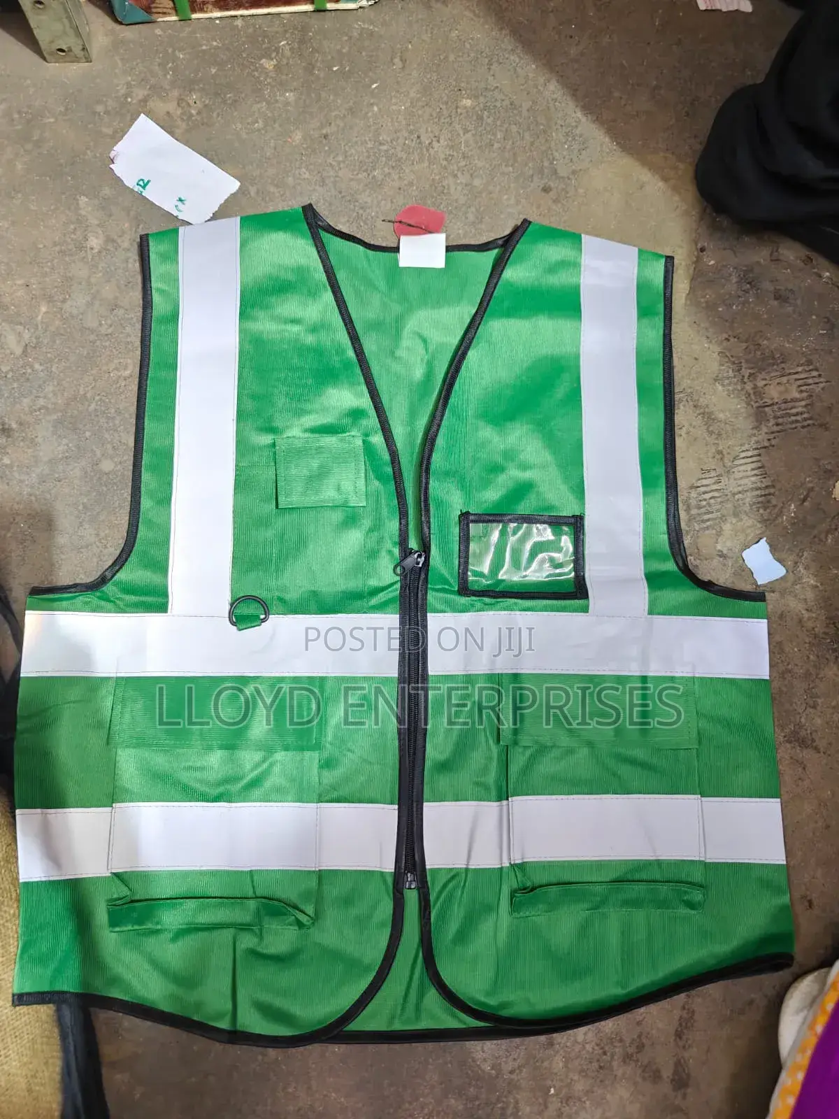 Jungle Green Reflective Vests With Pockets