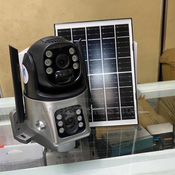 V380pro Solar PTZ 4g Dual Lens Camera- V380-Dual Lens 4g Solar-Black