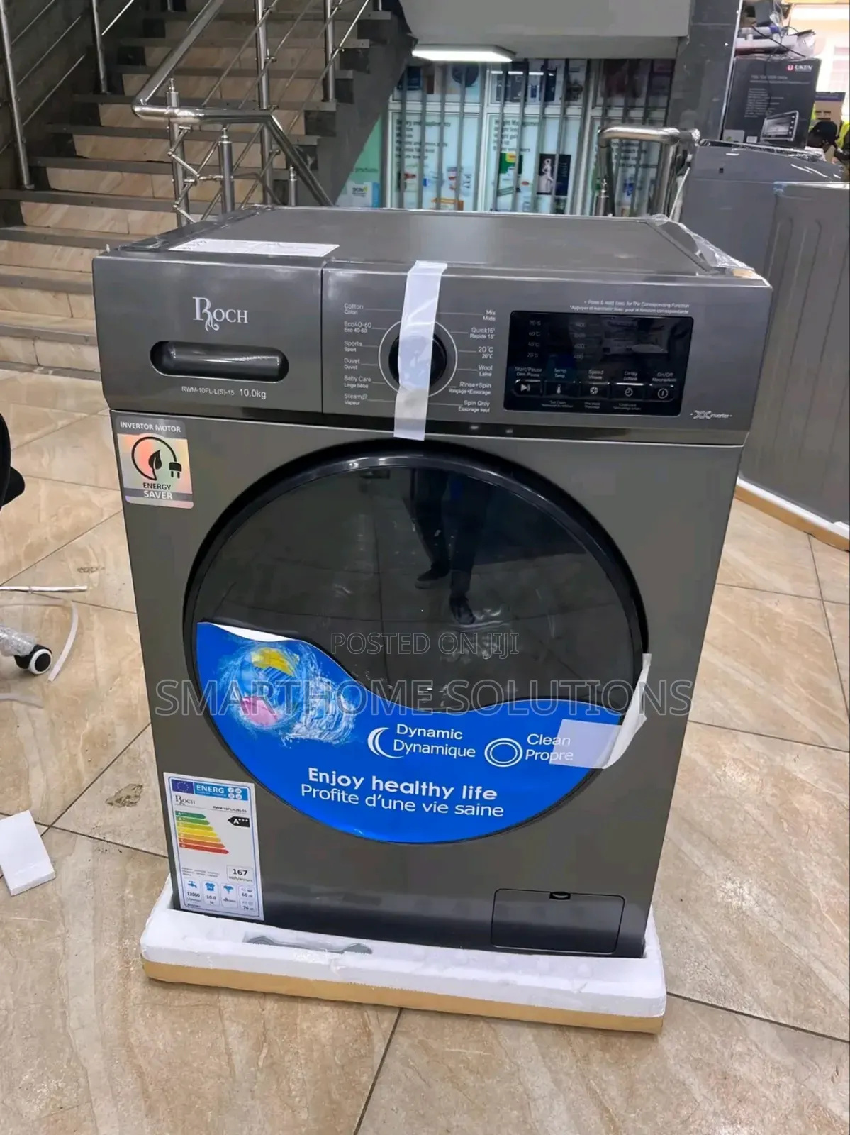 Roch Washing Machine 8kg Front Load Wash And Spin