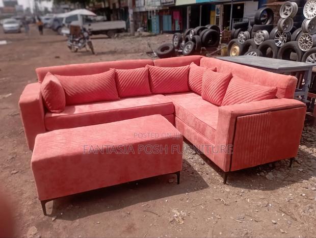 Futuristic Stylish Corner Seat 5 Seater + Ottoman - Pay on Delivery - thumbnail 4