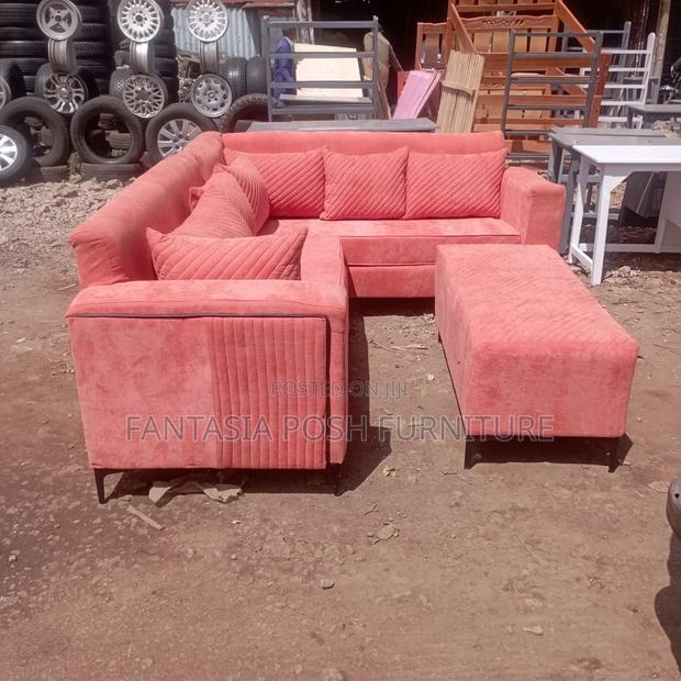 Futuristic Stylish Corner Seat 5 Seater + Ottoman - Pay on Delivery - thumbnail 5