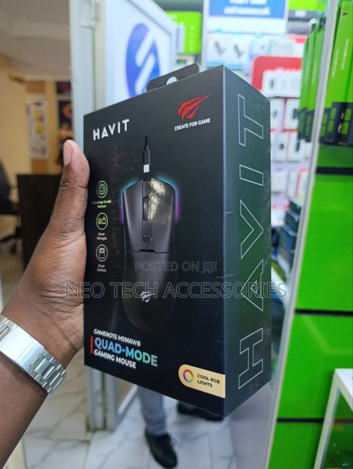 Havit Gamenote Ms966wb Quad-Mode Gaming Mouse With Cool RGB Lights