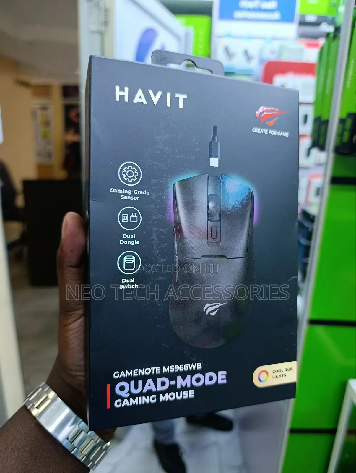 Havit Gamenote Ms966wb Quad-Mode Gaming Mouse With Cool RGB Lights