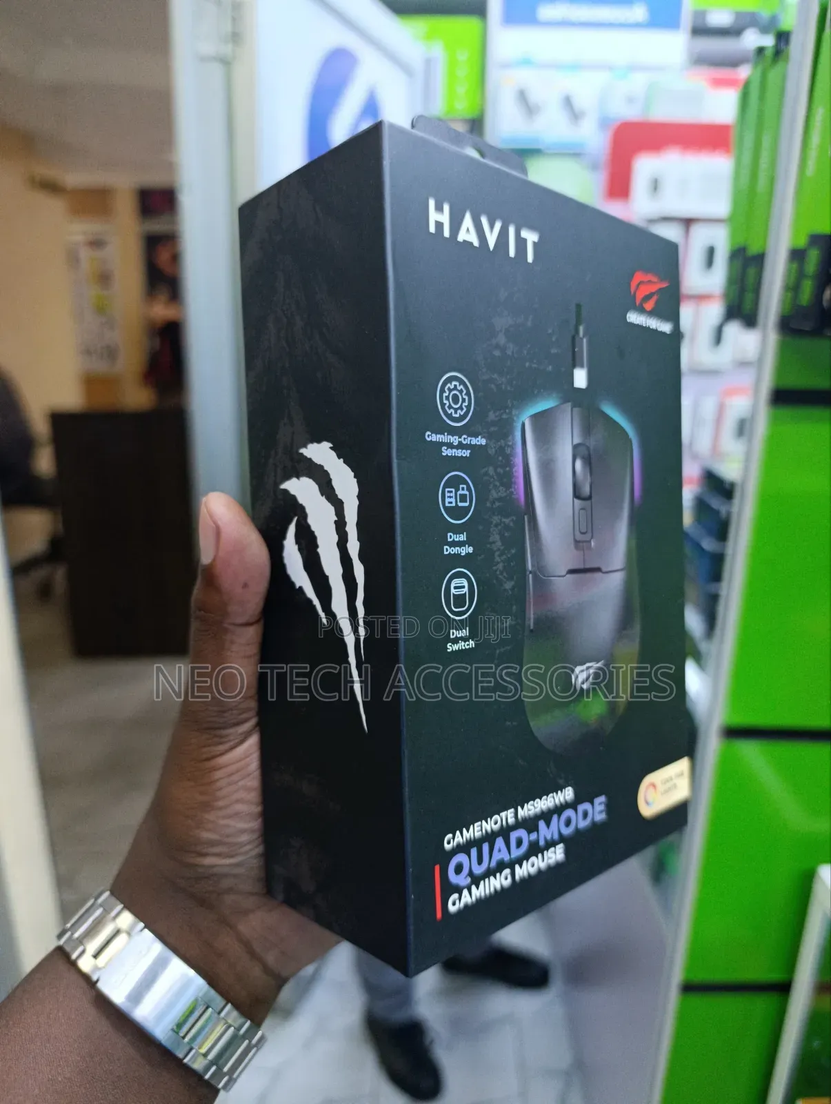 Havit Gamenote Ms966wb Quad-Mode Gaming Mouse With Cool RGB Lights