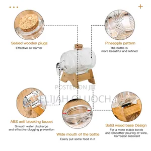 5l Horizontal Glass Drum Barrel Dispenser
