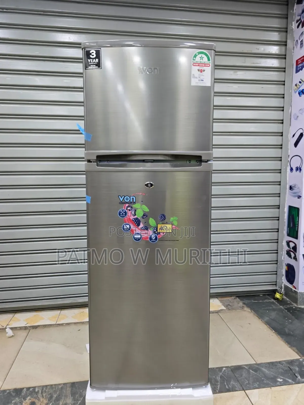 Von Fridge 181l Double Door Direct Cool