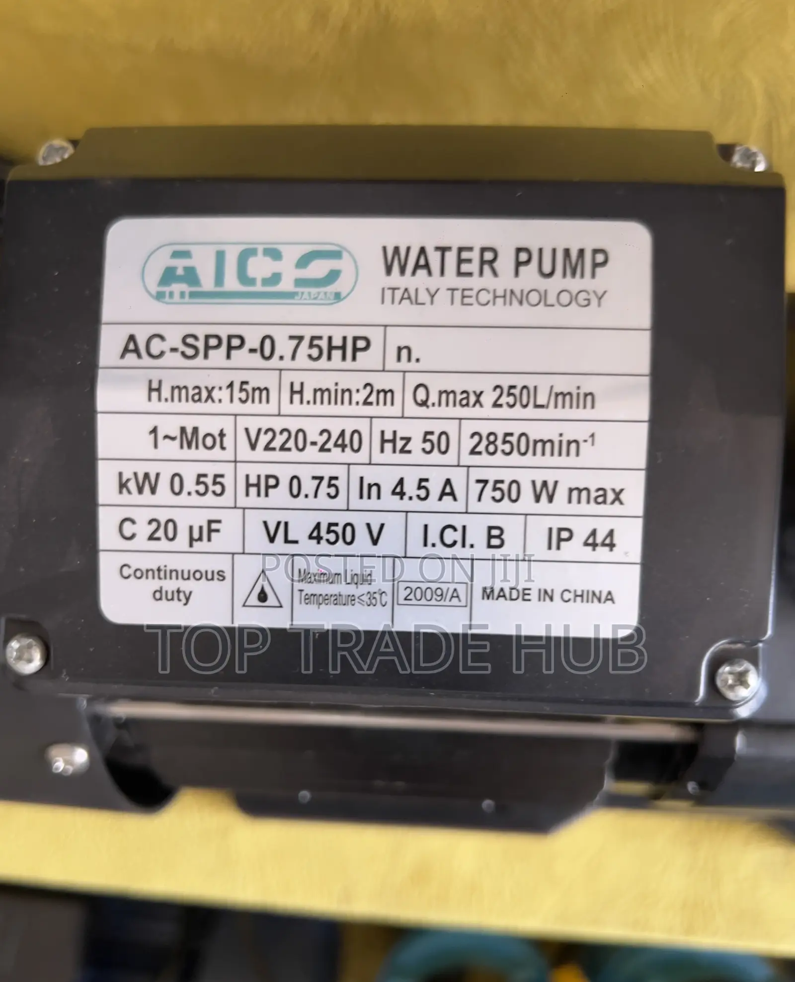 Aico Japan Swimming Pool Pump 15 Metres Head 250l/Min 0.75hp