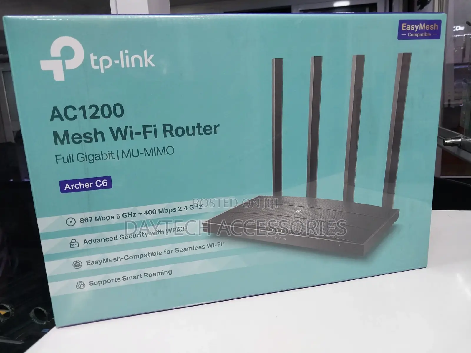 The Tp-Link Archer C6 Ac1200 Mesh Wi-Fi Router.