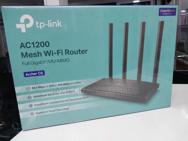 The Tp-Link Archer C6 Ac1200 Mesh Wi-Fi Router. - main view