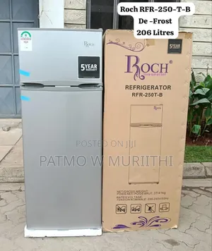 Refrigerator, Roch 206l Fridge Double Door Direct Cool RFR-250t-B