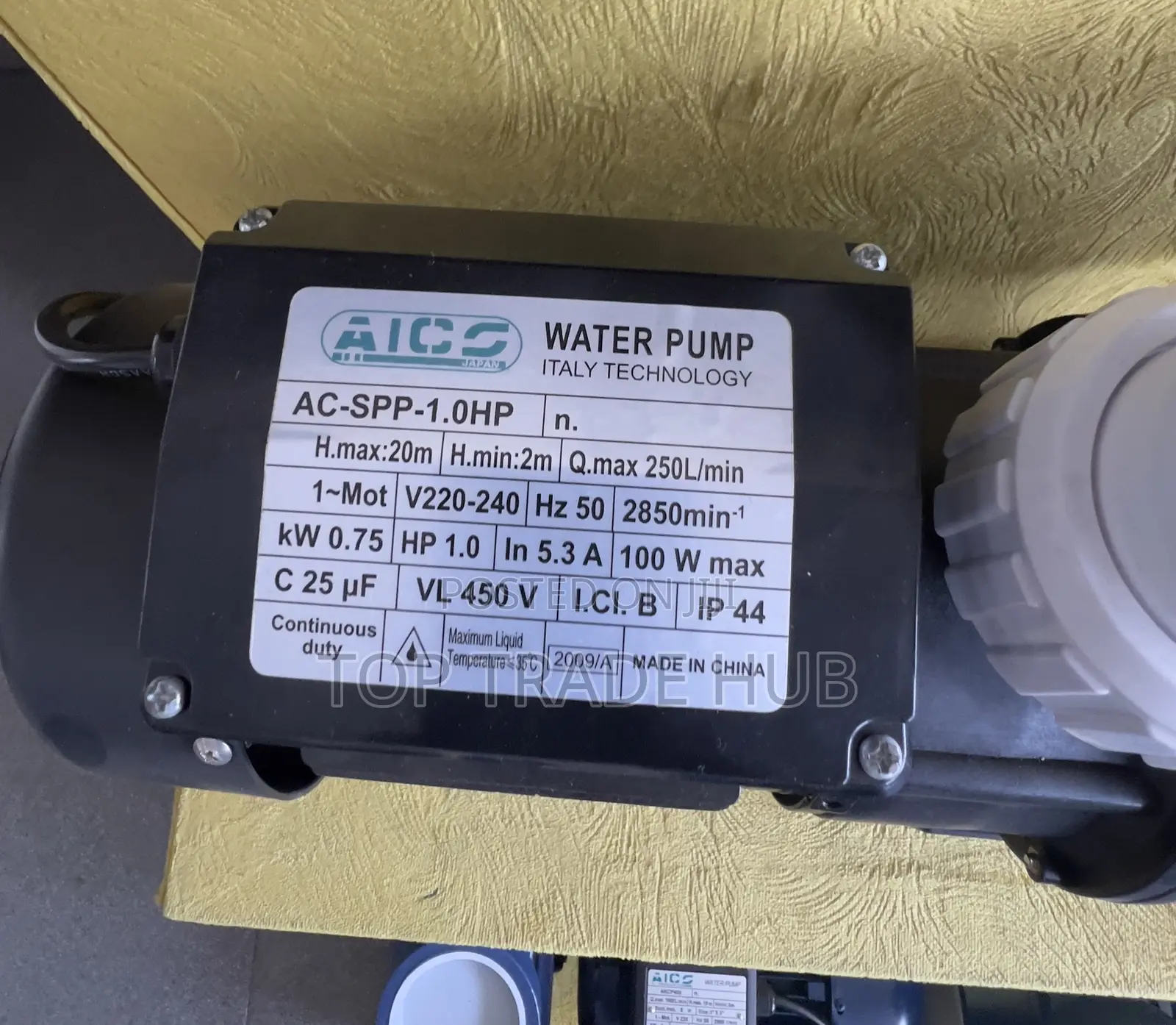 Aico Japan Swimming Pool Pump 1.0 Hp Head 20 Metres 250l/Min