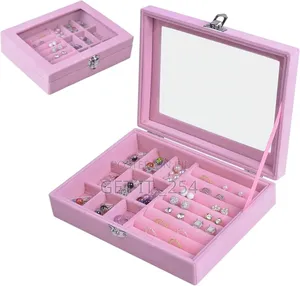 Ld1016 Velvet Jewelry Organizer Box Now Available In Cream Grey N Pink