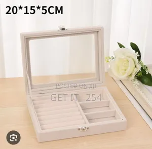 Ld1016 Velvet Jewelry Organizer Box Now Available In Cream Grey N Pink