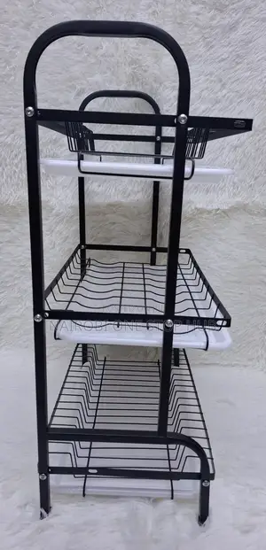 . Heavy-Duty 3-Tier Dish Drying Rack – Carbon Steel Frame