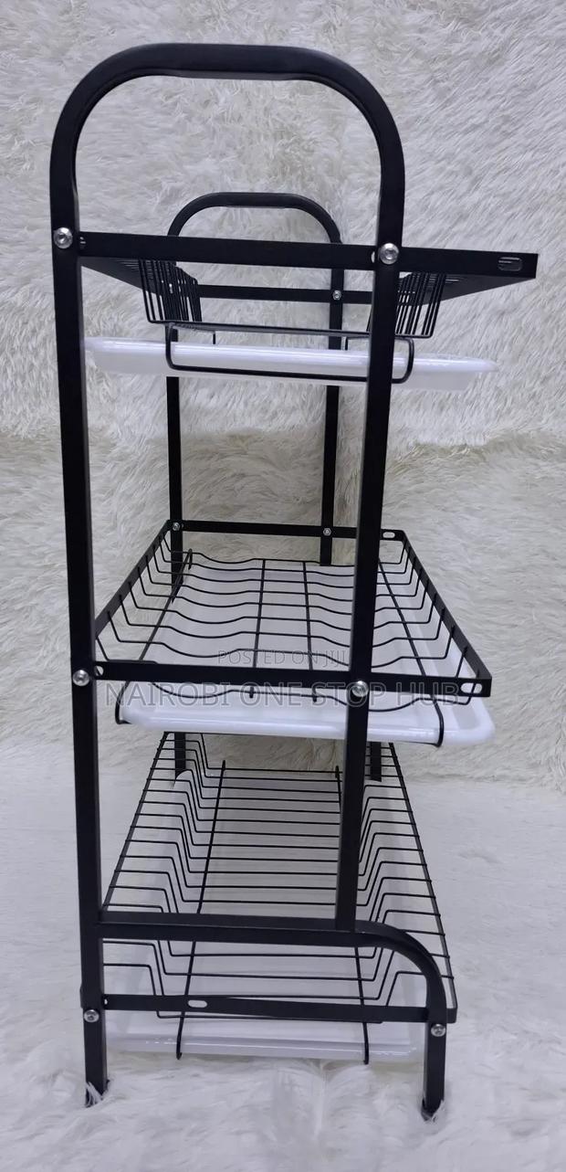 . Heavy-Duty 3-Tier Dish Drying Rack – Carbon Steel Frame