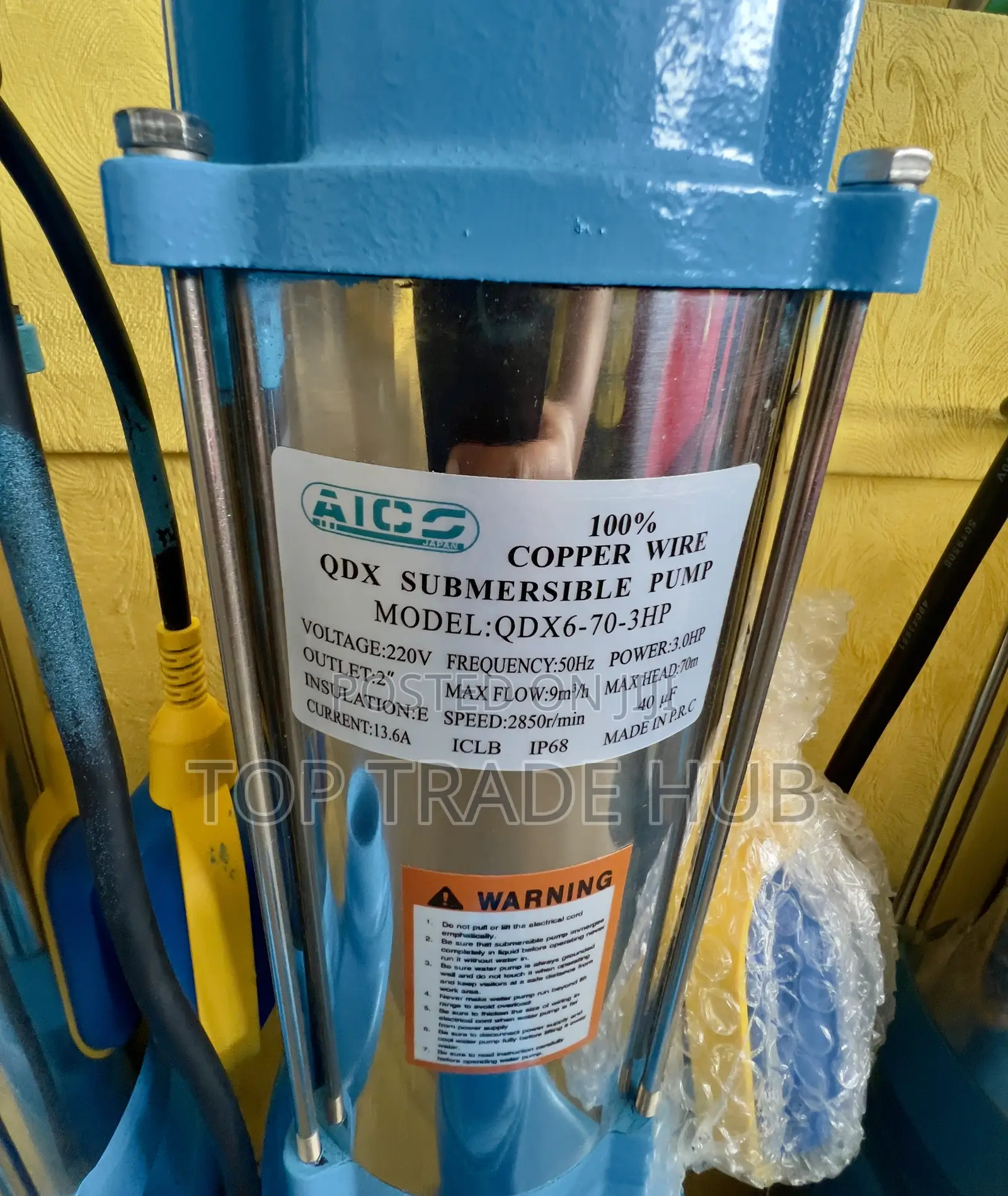 Aico Japan Qdx 100% Copper Submersible Water Pump 3hp 70m Head